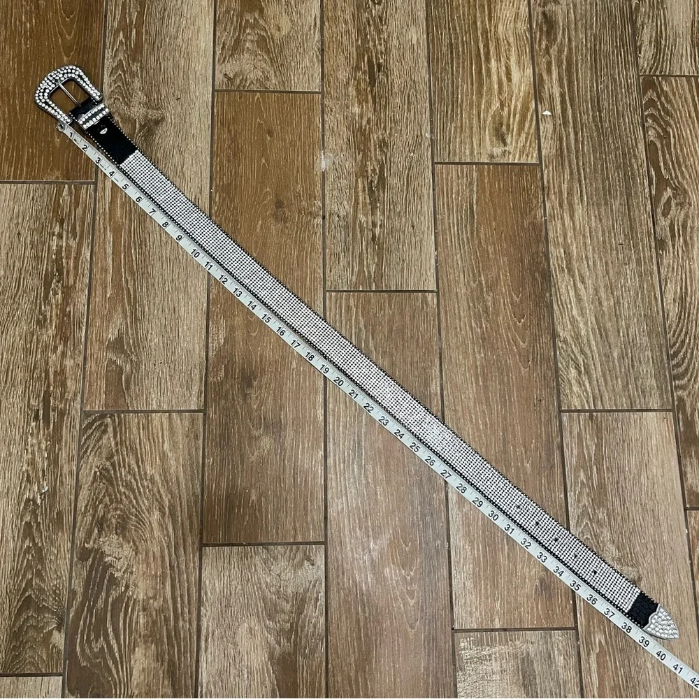 Rhinestones Western Leather Belt